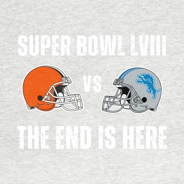 Super Bowl LVIII Browns Versus Lions 2024 Funny Football Fan by Little Duck Designs